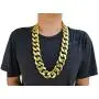 PinCute Big Chunky Hip Hop Turnover Chain, Face Gold Chain Costume, Plastic Gold Chain Necklace, 90s Punk Style Necklace for Rapper Costume, 36 inches Long PinCute Big Chunky Hip Hop Turnover Chain, Face Gold Chain Costume, Plastic Gold Chain Necklace, 90s Punk Style Necklace for Rapper Costume, 36 inches Long