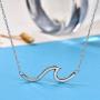 Angol 925 Sterling Silver Wave Jewelry Set, Wave Ring Necklace Earring Ocean Sea, Opal Jewelry Set with Gift Box