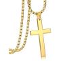 ORAZIO 3MM Stainless Steel Chain Cross Pendant Necklace for Men 22 24 30 Inches
