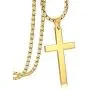 ORAZIO 3MM Stainless Steel Chain Cross Pendant Necklace for Men 22 24 30 Inches ORAZIO 3MM Stainless Steel Chain Cross Pendant Necklace for Men 22 24 30 Inches
