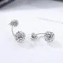 BEAUTY Crystal Ball Earring 925 Sterling Silver Rhinestone Double Ball Earring Jewelry For Women BEAUTY Crystal Ball Earring 925 Sterling Silver Rhinestone Double Ball Earring Jewelry For Women