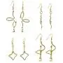 DAMLENG 4 Pairs Simple Asymmetry Geometric Fun Abstract Art Body Earrings Sets with Moon Pearl Pendant for Women Girls Hollow Wire Flower Statement Jewelry DAMLENG 4 Pairs Simple Asymmetry Geometric Fun Abstract Art Body Earrings Sets with Moon Pearl Pendant for Women Girls Hollow Wire Flower Statement Jewelry
