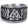 Elfasio Mens Stainless Steel Ring Viking Valknut Scandinavn Odin Symbol Norse Text Vintage Jewelry Elfasio Mens Stainless Steel Ring Viking Valknut Scandinavn Odin Symbol Norse Text Vintage Jewelry