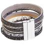 JAOYU Leather Bracelet for Women Cuff Bracelets Crystal Bangle Handmade Wristband Braided Jewelry Bohemian Gift for Teen Girls