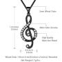 Beautlace Womens Musical Note Necklace Silver/18K Gold Black Gun Plated Treble Clef Music Note Jewelry Gifts for Music Lover