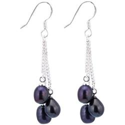 Gem Stone King 6 Multi-Color Cultured Freshwater Pearl Dangle Earrings 1.5 Inch
