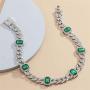 Ingemark CZ Rhinestone Iced Out Link Chain Choker for Women Girls Gorgeous Oval Birthstone Gem Choker Necklace