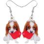 NEWEI Acrylic Valentines Day Puppy Dog Earrings Dangle Drop Sweet Pet Jewelry For Women Girl Charm Gift