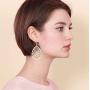 Bohemian Gold & Silver Two Tone Floral Filigree Big Tear Drop Earrings