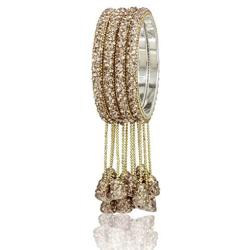 Ratna creation Sanara Designer Indian Bollywood Style Hanging Lac Bangles Bracelets Wedding Sparkling Latken 4 Pc Multi Color Churi Bangle Set Jewelry