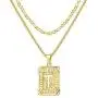 Jewenova18K Gold Plated Initial Letter Necklace for Women Men Layered Square Necklace Capital Letter Pendant Necklace Alphabets A-Z Fashion Personalized Jewelry Jewenova18K Gold Plated Initial Letter Necklace for Women Men Layered Square Necklace Capital Letter Pendant Necklace Alphabets A-Z Fashion Personalized Jewelry