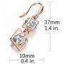 SBLING Platinum Plated or 18K Rose Gold Plated Cubic Zirconia Drop Earrings(9.5cttw)-Gifts for Women/Girls