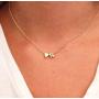 Joctly Tiny Initial Heart Necklace for Women Dainty Gold Plated A-Z Letter Love Pendant Choker Necklace
