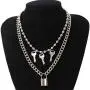 Ingemark Punk Gothic Rivet Choker Key Lock Pin Pendant Necklace Unisex Steampunk Layered Curb Rope Link Chain Choker Necklace Ingemark Punk Gothic Rivet Choker Key Lock Pin Pendant Necklace Unisex Steampunk Layered Curb Rope Link Chain Choker Necklace