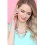 RIAH FASHION Bohemian Genuine Natural Stone Bead Strand Statement Necklace - Multi Layer Drape Chunky Bib Collar