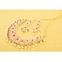 Touchstone Indian Bollywood Gorgeous Intricate Workmanship Mughal White Colorful Rhinestone Crystal Wedding Designer Jewelry Choker Necklace Set in Gold and Silver Tone for Women.
