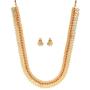 SANARA Indian Traditional Wedding Ethnic Golden Lakshmi Temple Necklace Earring Set Women South Indian Jewelry