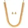 SANARA Indian Traditional Wedding Ethnic Golden Lakshmi Temple Necklace Earring Set Women South Indian Jewelry