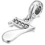 LONAGO 925 Sterling Silver Lucky Number 1-9 Charms Fit Pandora Bracelet Number Pendant Dangle Bead Necklace Chain Birthday for Wife Girl