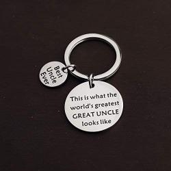 CENWA Uncle Keychain Gifts Best Uncle Ever Brother Family Jewelry Birthday Gift for Uncle from Nephew Niece This is The World’s Greatest Great Uncle Looks Like