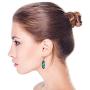 Rainbow Abalone Shell Natural Oval Shaped Drop Bezel Set Dangle Leverback Earrings For Women Teen 925 Sterling Silver