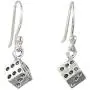 NOVICA .925 Sterling Silver Casino Theme Good Luck Dangle Earrings Lucky Dice