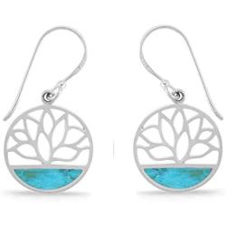 Boma Jewelry Sterling Silver Lotus Flower Dangle Earrings