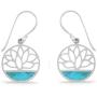Boma Jewelry Sterling Silver Lotus Flower Dangle Earrings