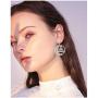 VASSAGO Stainless Steel Triquetra Celtic Knot Symbol Crescent Moon Earrings Circle Charm Drop Dangle Earring for Women Girls Jewelry Gifts