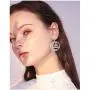 VASSAGO Stainless Steel Triquetra Celtic Knot Symbol Crescent Moon Earrings Circle Charm Drop Dangle Earring for Women Girls Jewelry Gifts