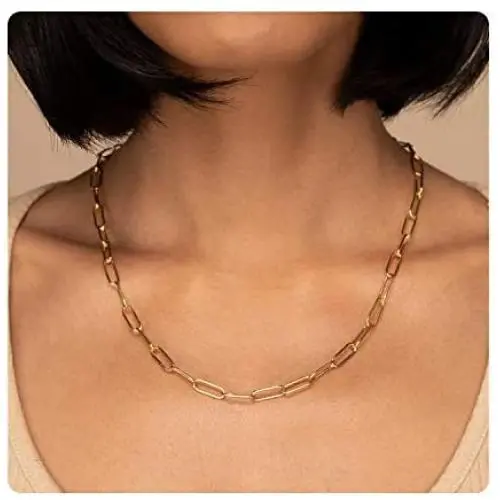 Crazy Feng 14K Gold Paperclip Necklaces for Women Silver Paperclip Chain Necklace Paperclip Choker Necklace Paperclip Bracelet Set Gold Silver Link Chain Necklace Crazy Feng 14K Gold Paperclip Necklaces for Women Silver Paperclip Chain Necklace Paperclip Choker Necklace Paperclip Bracelet Set Gold Silver Link Chain Necklace