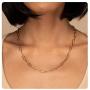 Crazy Feng 14K Gold Paperclip Necklaces for Women Silver Paperclip Chain Necklace Paperclip Choker Necklace Paperclip Bracelet Set Gold Silver Link Chain Necklace