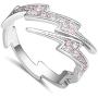 MIXIA 18K Rose Gold Tone Adjustable Open Finger Rings Lightning Bolt for Women Shining Cubic Zircon CZ Ring Fashion Jewelry