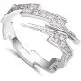 MIXIA 18K Rose Gold Tone Adjustable Open Finger Rings Lightning Bolt for Women Shining Cubic Zircon CZ Ring Fashion Jewelry