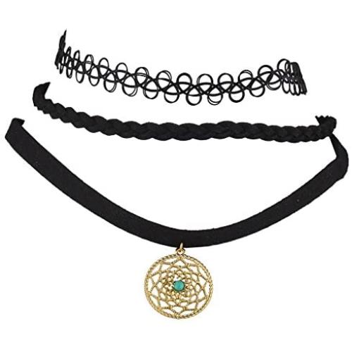 LUX ACCESSORIES Boho Dream Catcher Choker Set (3pc)