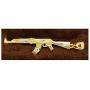 AMZ Jewelry 10k Yellow Gold AK 47 Pendant Gold Rifle Necklace Pendant Vertical Gun