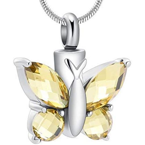 Butterfly Cremation Necklace for Ashes Memorial Keepsake for Beloveds Ashes Cremation Jewelry for Ashes Urn Pendants for Human Ashes Adult