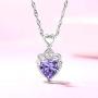 BOOSCA Women Jewelry Love Heart 925 Sterling Silver February Birthstone Pendant Necklace with Cubic Zirconia Ideal Gifts for Mom Women Wife Girls Her