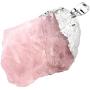 Top Plaza Reiki Healing Crystal Stone Pendant Necklace Irregular Natural Raw Rose Quartz Gemstone Necklaces for Womens