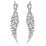 Sparkly Rhinestone Chandelier Drop Statement Earrings - Bridal Wedding Crystal Cubic Dangles Cascade Fringe Tassel, Waterfall Duster Party Jewel