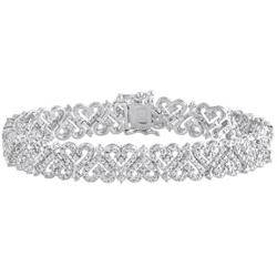La4ve Diamonds 1 Carat Diamond, Exquisite Heart Design Crafted Sterling Silver Prong Set Round-Cut Diamond Bracelet Wedding Fine Jewelry for Women Girls |Gift Box Included