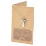 Quan Jewelry Wine Glass Pendant Necklace, Bartender Charms, Gifts for Drinkers and Wine Lovers, Stainless Steel, with Handmade Quote Card