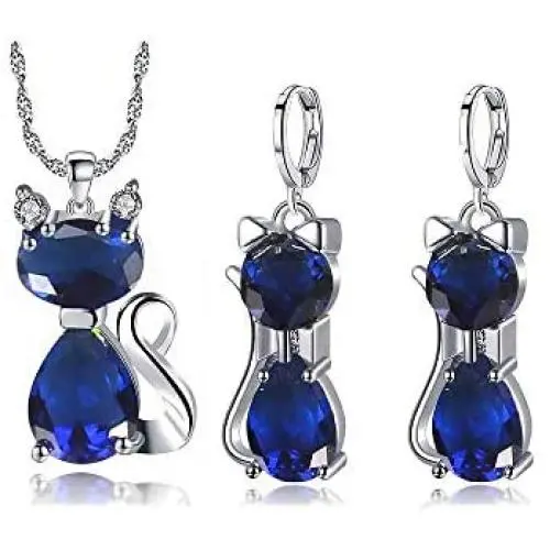 Almusen Little cat Jewelry Set for Women Plating Cubic Zirconia Earrings and Necklace Set Valentines Jewelry Gift Birthday Gift for Mom Women Wife Girls Her Almusen Little cat Jewelry Set for Women Plating Cubic Zirconia Earrings and Necklace Set Valentines Jewelry Gift Birthday Gift for Mom Women Wife Girls Her