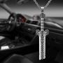 ZiWuark Mens Broken Sword Necklace Stainless Steel Knight Sword Necklaces Dragon Cloud Pattern Pendant Jewelry for Men and Women with 24 Inches Chain