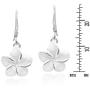 Tropical Satin Shine Hawaiian Plumeria Flower .925 Sterling Silver Dangle Earrings