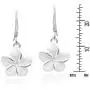 Tropical Satin Shine Hawaiian Plumeria Flower .925 Sterling Silver Dangle Earrings Tropical Satin Shine Hawaiian Plumeria Flower .925 Sterling Silver Dangle Earrings