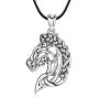 CELESTIA Celtic Horse Head Necklace Women Sterling Silver Pendant Horse Jewelry Gifts for Girls Men and Horse Lovers