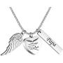 BGAFLOVE Heart Urn Necklace for Ashes with Wings Cremation Jewelry for Ashes -Your Wings were Ready But My Heart was Not