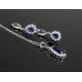 Crystalline Azuria Teardrops 18 ct Gold Plated Blue Simulated Sapphire Zirconia Crystals Set Necklace Earrings Bracelet