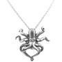 Controse Womens Silver-Toned Stainless Steel Black eyed Octopus Necklace with Pendant (18'' - 20'' Adjustable Chain)